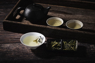 三杯杭州龙井茶图片