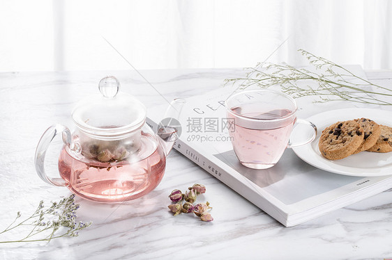 花茶与茶壶图片