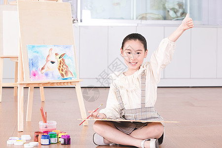 六一儿童节儿童在教室绘画背景