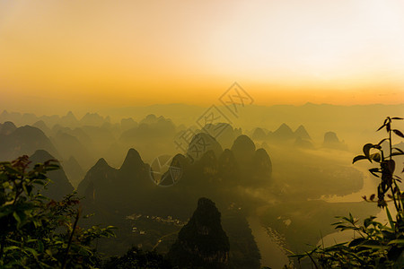 桂林山水甲天下背景图片