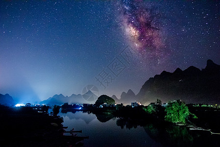 高清星空桂林银河星空背景