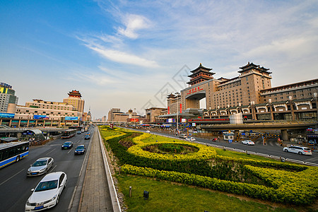 北京西站中式建筑高清图片素材