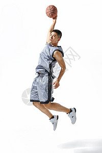 篮球运动员扣篮动作背景