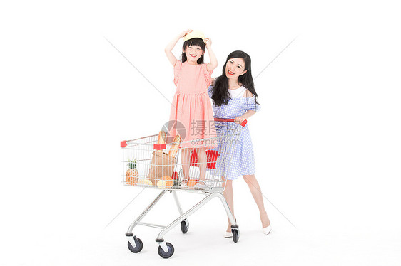 母女超市购物图片