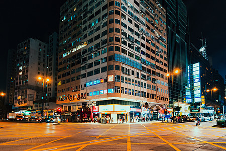 香港弥敦道夜景弥敦道高清图片