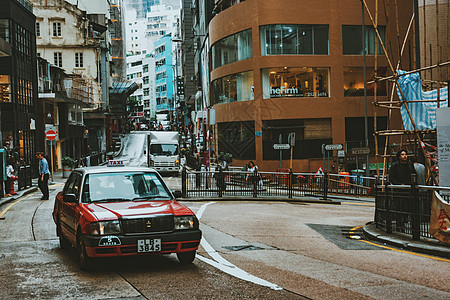 国外街头香港街景背景