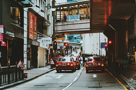 复古街道香港街景背景