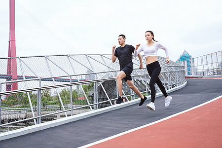 男性健康运动男女跑步背景