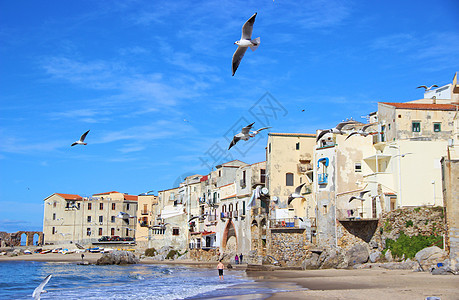 意大利西西里岛切法卢沙滩图片