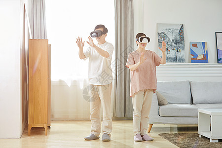 中年夫妻体验VR背景图片