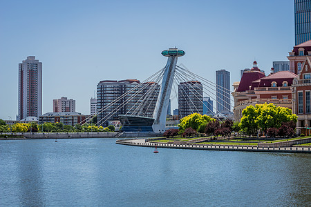 天津之名景点天津风景津湾广场背景