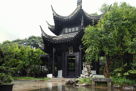 中式建筑亭子背景图片