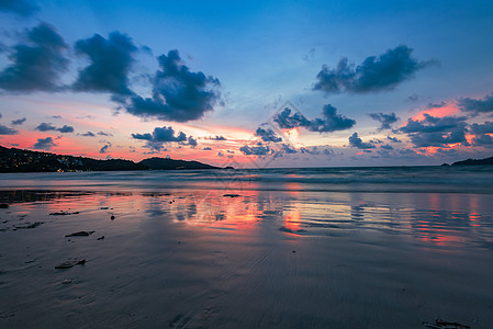 海边日落日落沙滩背景