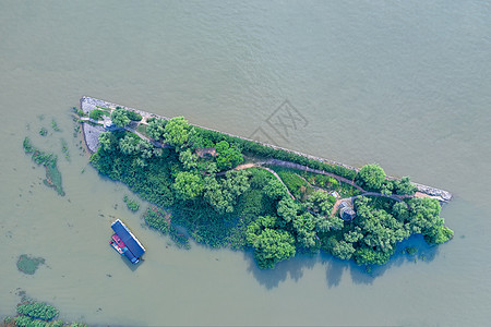 城市湖景俯瞰湖南岳阳君山岛背景