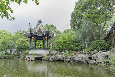 中式建筑凉亭背景图片