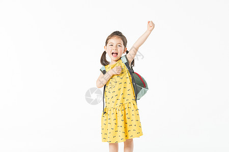 外国儿童开心上学背景图片