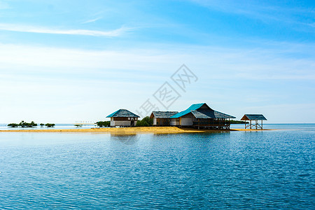 海上度假屋菲律宾海上房屋背景