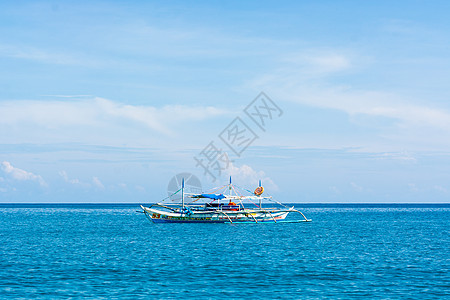 螃蟹船菲律宾海上的船支背景