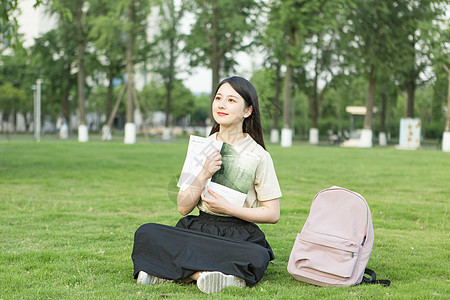 校园小清新大学生读书图片