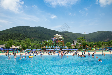 夏季海滩苏州水上乐园背景