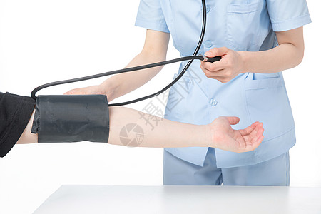 女性护肤护士量血压背景
