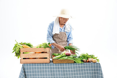 菜农整理蔬菜图片