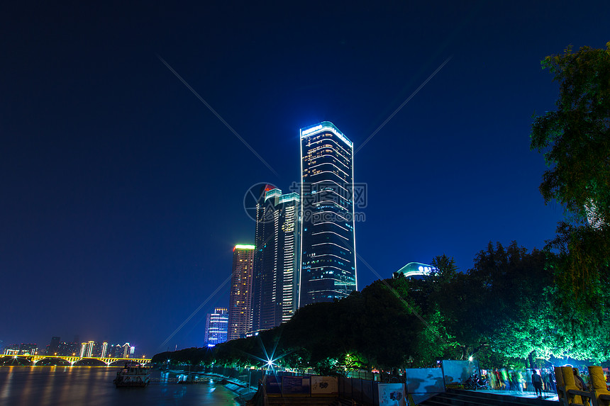 长沙湘江夜景图片