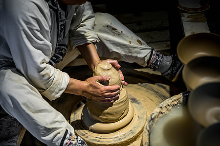 陶瓷制作陶艺手工拉坯背景
