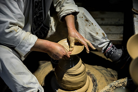 陶瓷制作陶艺手工拉坯背景