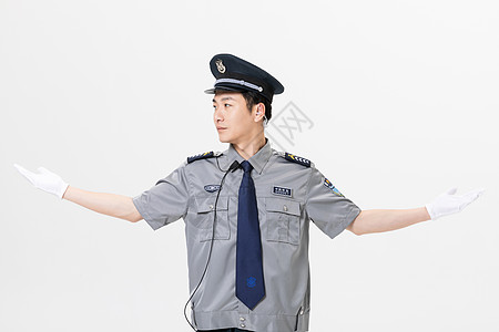 保安指挥交通图片素材
