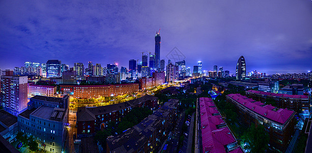 北京CBD城市夜晚全景图片