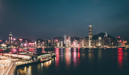 香港维多利亚港夜晚图片