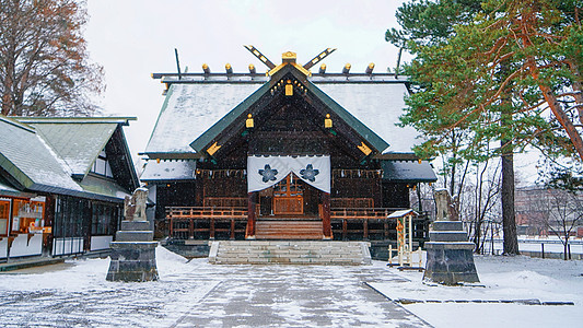 日本旭川神社背景图片