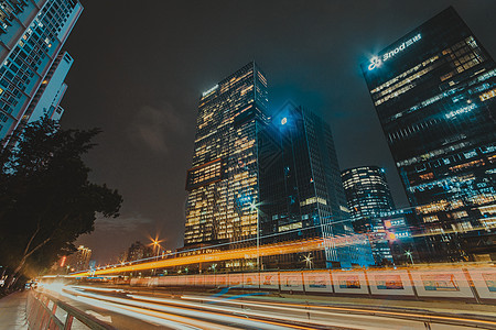 广东省深圳市南山区后海城市夜景高清图片