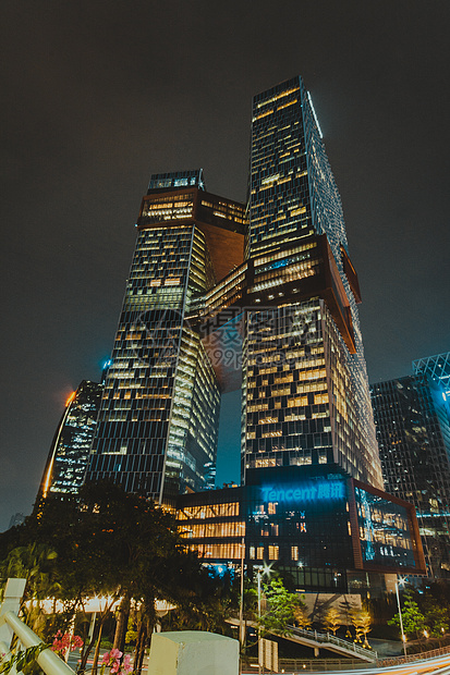 广东省深圳市南山区后海城市夜景图片