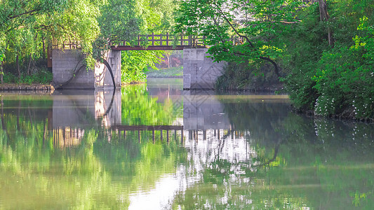 西溪湖上石桥湿地高清图片素材