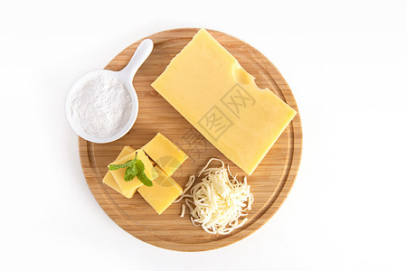 奶酪芝士白底乳酪片高清图片