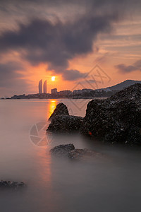 日落厦门暖阳背景图片