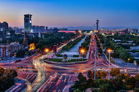 北京奥体中心夜晚全景高清图片