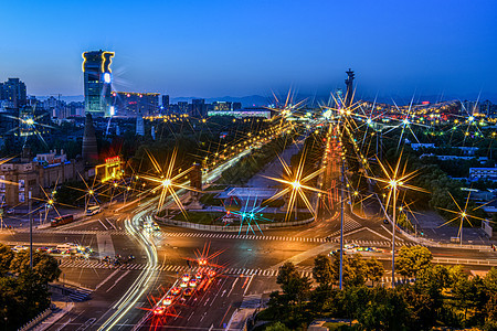 北京奥体中心夜晚全景图片