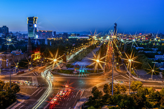 北京奥体中心夜晚全景图片