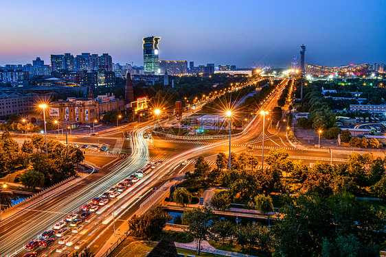 北京奥体中心夜晚全景图片