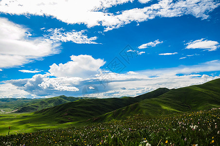 四川色达高山草甸自然风光图片