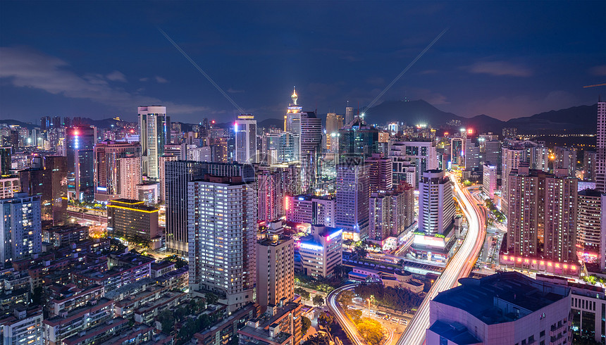 广东省深圳市罗湖区城市夜景图片