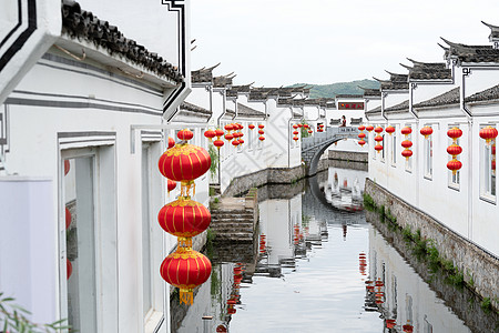 水巷古镇徽派建筑背景