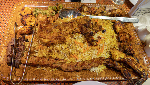 巴基斯坦伊斯兰堡特色美食手抓饭背景图片