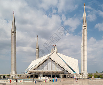 巴基斯坦首都伊斯兰堡国家清真寺背景图片