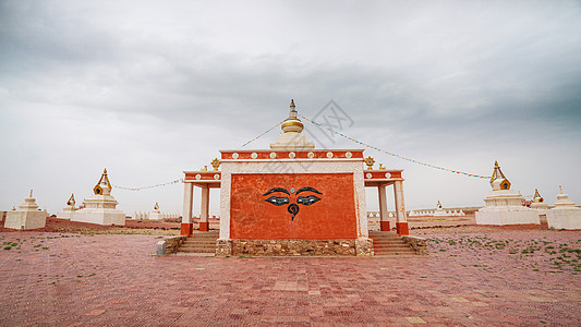 蒙古荒漠寺庙图片