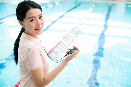 秒表矢量图游泳教练背景