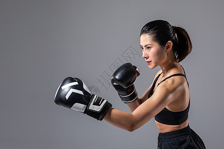 女性运动拳击背景图片
